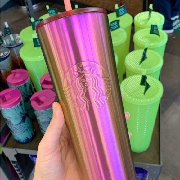Starbucks Pink Oil Slick Cup Stainless Steel Insulated Tumbler Venti New 2022 - Picture 6 of 9